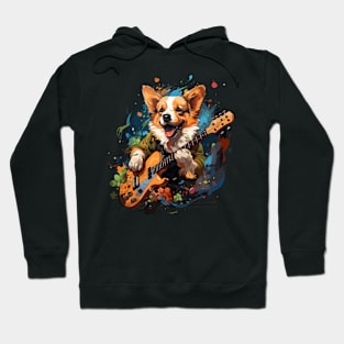 Corgi Playing Guitar Hoodie